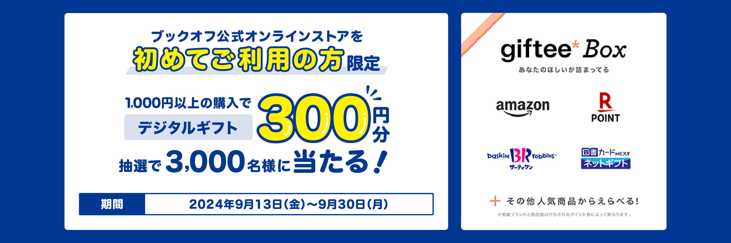 初めての購入でプレゼントキャンペーン