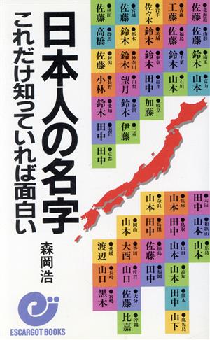 日本人の名字 これだけ知っていれば面白い エスカルゴ・ブックス