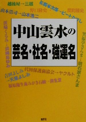 中山雲水の芸名・社名・強運名