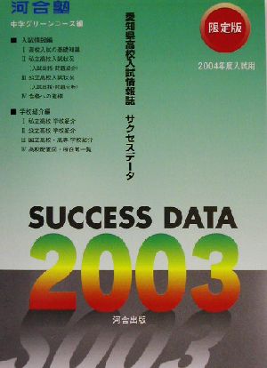 愛知県高校入試情報誌サクセスデータ(2003)