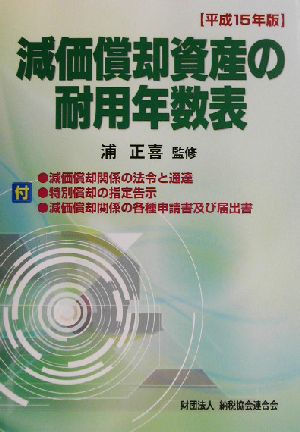 減価償却資産の耐用年数表(平成15年版)