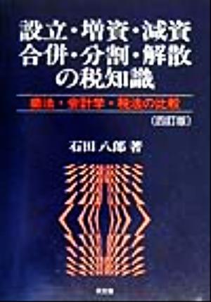 設立・増資・減資・合併・分割・解散の税知識 商法・会計学・税法の比較