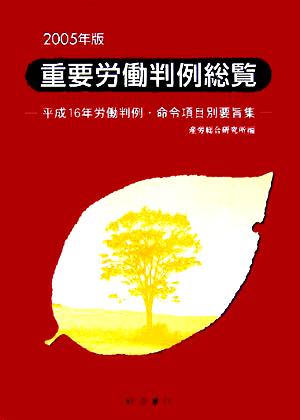 重要労働判例総覧(2005年版) 平成16年労働判例・命令項目別要旨集