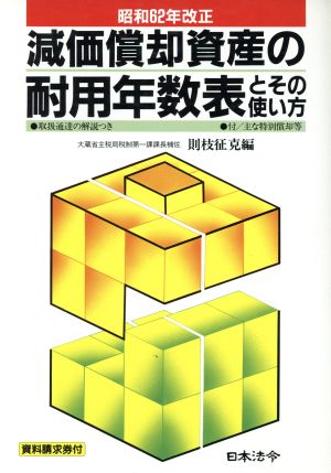 減価償却資産の耐用年数表とその使い方(昭和62年改正)