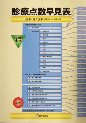 診療点数早見表(平成16年4月版) 「医科・老人医科」標準点数と準用点数