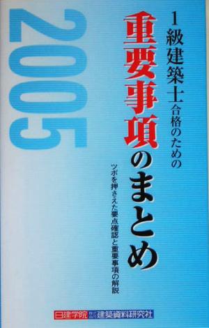 1級建築士合格のための重要事項のまとめ