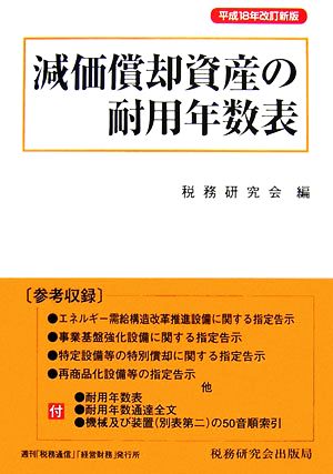 減価償却資産の耐用年数表(平成18年改訂新版)