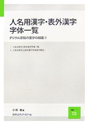 人名用漢字・表外漢字字体一覧(2) デジタル原稿の漢字の知識 日本エディタースクール講義ノート03