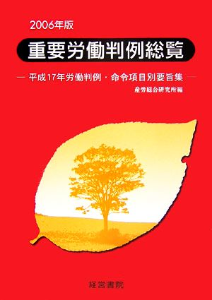 重要労働判例総覧(2006年版) 平成17年労働判例・命令項目別要旨集