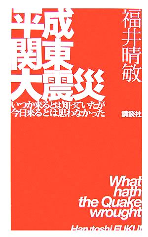 平成関東大震災 いつか来るとは知っていたが今日来るとは思わなかった