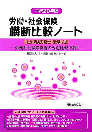 労働・社会保険 横断比較ノート(平成20年版)