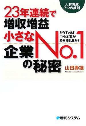 23年連続で増収増益 小さなNo.1企業の秘密 どうすれば中小企業が勝ち残れるか？人材育成7つの鉄則