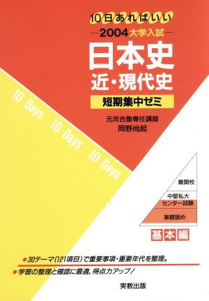 大学入試 日本史 近・現代史(2004) 短期集中ゼミ 基本編 10日あればいい