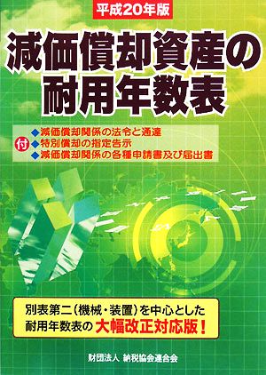 減価償却資産の耐用年数表(平成20年版)