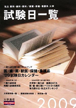 私立医科・歯科・薬科・獣医・保健・看護系大学入学試験日一覧