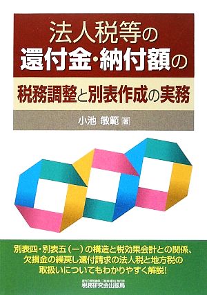 法人税等の還付金・納付額の税務調整と別表作成の実務