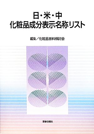 日・米・中化粧品成分表示名称リスト