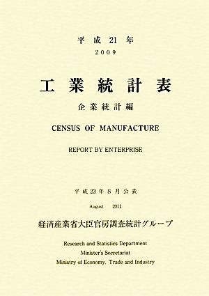 工業統計表 企業統計編(平成21年)