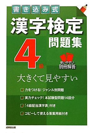 書き込み式漢字検定4級問題集