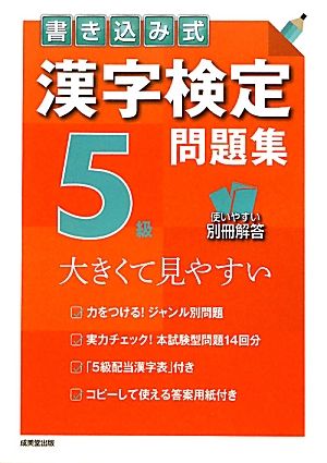 書き込み式漢字検定5級問題集 大きくて見やすい