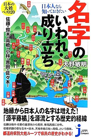 日本人なら知っておきたい名字のいわれ・成り立ち じっぴコンパクト新書