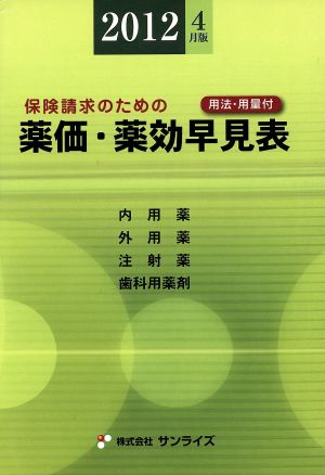 2012年4月版 保険請求のための薬価・薬効早見表