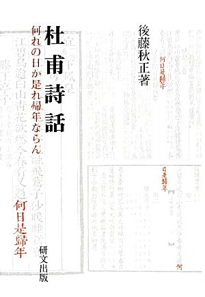 杜甫詩話 何れの日か是れ帰年ならん 研文選書