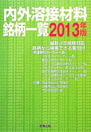 内外溶接材料銘柄一覧(2013年版)