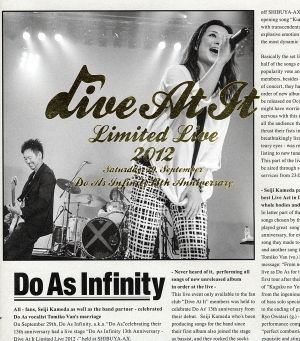 Do As Infinity 13th Anniversary-Dive At It Limited Live 2012-(Blu-ray Disc)