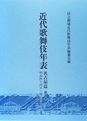 近代歌舞伎年表 名古屋篇(第七巻) 明治四十四年～明治四十五年(大正元年)