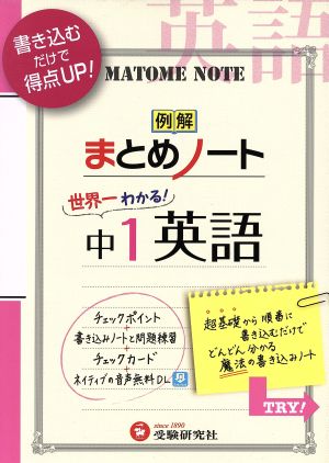 例解まとめノート 世界一わかる！中1 英語 中学まとめノート