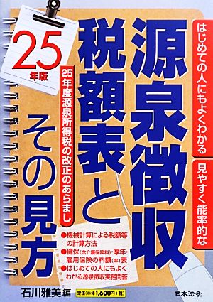 源泉徴収税額表とその見方(25年版)