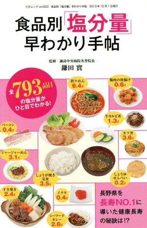 食品別「塩分量」早わかり手帖 全793品目の塩分量がひと目でわかる！ 三才ムックvol.633