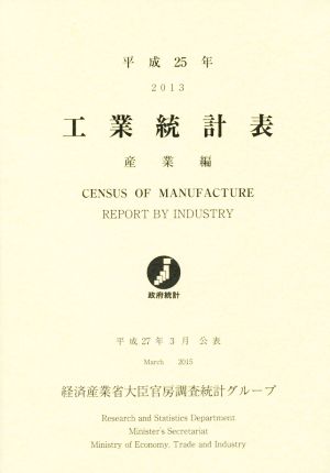 工業統計表(平成25年) 産業編