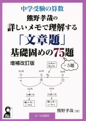 中学受験の算数 熊野孝哉の詳しいメモで理解する「文章題」基礎固めの75題+5題 YELL books