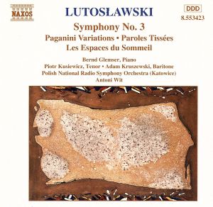 【輸入盤】Symphony 3 / Paganini Variations / Paroles Tissees