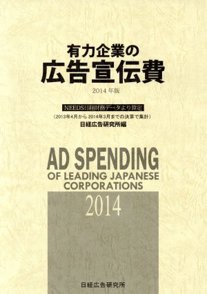 有力企業の広告宣伝費(2014年版)