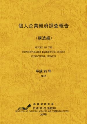 個人企業経済調査報告 構造編(平成25年)