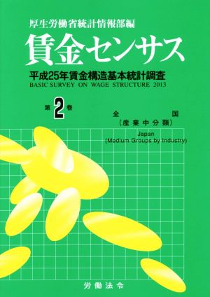 賃金センサス 平成25年賃金構造基本統計調査(第2巻) 全国(産業中分類)