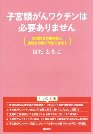 子宮頚がんワクチンは必要ありません 定期的な併用検診と適切な治療で予防できます