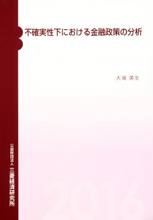 不確実性下における金融政策の分析