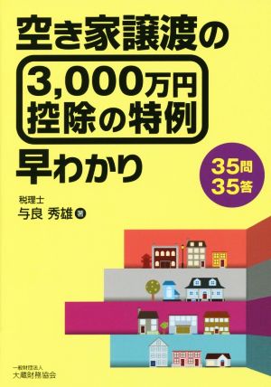 空き家譲渡の3,000万円控除の特例早わかり