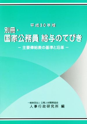 別冊・国家公務員 給与のてびき(平成30年版) 主要俸給表の基準と沿革