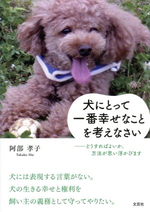 犬にとって一番幸せなことを考えなさい どうすればよいか、方法が思い浮かびます