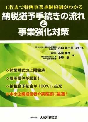 納税猶予手続きの流れと事業強化対策 工程表で特例事業承継税制がわかる