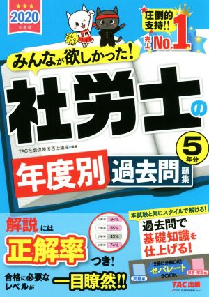 みんなが欲しかった！社労士の年度別過去問題集5年分(2020年度版)