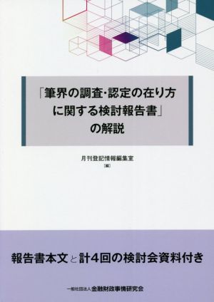 「筆界の調査・認定の在り方に関する検討報告書」の解説