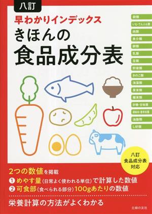 早わかりインデックス きほんの食品成分表 八訂 八訂食品成分表対応