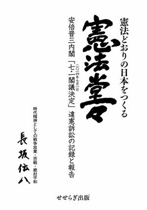 憲法どおりの日本をつくる 憲法堂々 安倍晋三内閣「七・一閣議決定」違憲訴訟の記録と報告 時代精神としての戦争放棄・否戦・絶対平和