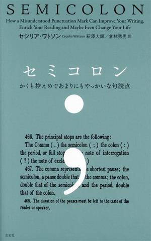 セミコロン かくも控えめであまりにもやっかいな句読点